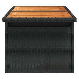 Tavolo da giardino in legno massello di Acacia con Rattan in PE nero e prodotto per categoria di stoccaggio in acciaio verniciato a polvere - Product Image 6