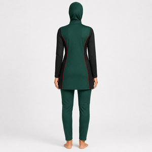 Ensemble burkini pour femmes, couvrant entièrement le corps, tissu extensible doux, séchage rapide, respirant, écologique, confortable, pour la natation, la plage et la piscine - Product Image 2