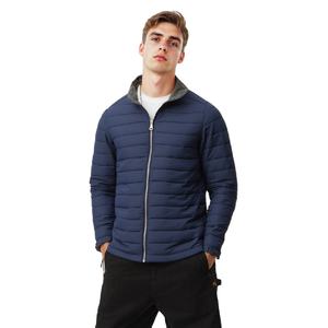 Chaqueta de Invierno Acolchada Entallada para Hombre, Talla Grande, Abrigo Cálido de Color Sólido con Cuello Alto y Cremallera, Chaqueta Estilo Bomber - Product Image 1
