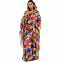 Toub Soudanais Léger et Modeste, Direct Usine, 4,5 Mètres, Imprimé Numérique, Ensemble Tobe Africain pour Femmes Musulmanes, Voile Japonais, Usage Quotidien