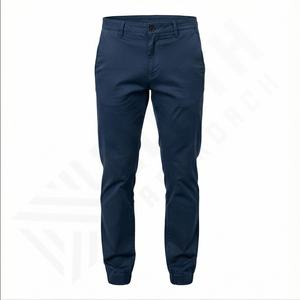 Pakistan Manufacturer Wholesale Cotton Spandex Men's Slim Fit Khaki <b>Chino</b> Pants <b>Elastic</b> <b>Waist</b> Straight Jogger Pants Customizable - Product Image 2