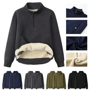 Pull-over décontracté pour homme de qualité supérieure, avec fermeture éclair 1/4, col zippé, grande taille, idéal pour l'hiver - Product Image 6