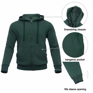 Conjunto de Ropa Deportiva de Invierno de Primera Calidad con Sudadera con Capucha y Cremallera Completa, Diseño Sólido, para Gimnasio y Correr, Conjunto de Ropa de Verano - Product Image 5
