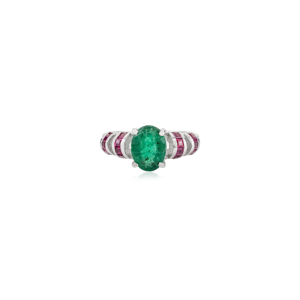 May Birthstone <b>Emerald</b> & Ruby Tapered Dome 925 Sterling <b>Silver</b> <b>Ring</b> Direct Factory Made Wholesale Price Low MOQ - Product Image 3
