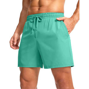 Shorts de course décontractés pour hommes, coupe ample, séchage rapide, respirants, en polyester/coton, avec fermeture éclair à la taille moyenne et poches latérales - Product Image 1