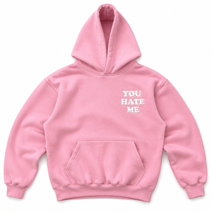 Sudadera con Capucha Rosa Personalizada con Texto Impreso en Relieve, para Hombre y Mujer, de Felpa Suave, Corte Holgado, Estilo Casual, 420g, 100% Algodón - Product Image 1