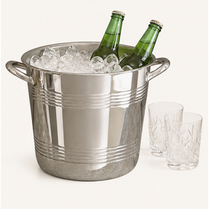 Stainless Steel <b>Ice</b> <b>Bucket</b> with Handles Double-Walled <b>Champagne</b> Wine Cooler Chiller Premium Metal Beverage Tub Container for Bar - Product Image 4