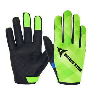 Gants de course antidérapants en polyester à doigts complets, noirs et vert fluo, compatibles écran tactile, unisexe, pour motocross et cyclisme, fermeture à enfiler - Product Image 5
