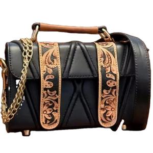 Bolso Unisex Premium Acolchado de Cuero Genuino Hecho a Mano, Estilo Bohemio, Ecológico, con Estampados de Animales, Duradero y Ligero, para Invierno y Otoño - Product Image 1