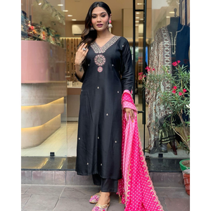 Ropa de fiesta de diseñador para mujer, conjunto de Dupatta inferior superior, conjuntos elegantes para mujer - Product Image 6