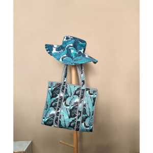 Conjunto de Bolso Tote Tropical Nights y Sombrero de Playa Reversible para tus Aventuras Soleadas - Product Image 1