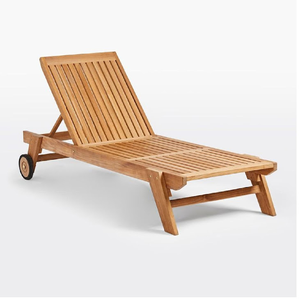 Chaise longue en teck Cordoba / Chaise longue de piscine d'extérieur avec coussin en éponge durable pour une utilisation en hôtel et en villa en plein air - Product Image 1