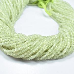 Natural Green Prehnite Faceted Rondelle Gemstone Beads 3mm Prehnite Beads Strands for Jewelry Making High Quality Gemstone Beads - Product Image 1