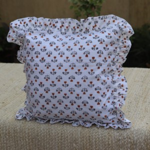 Housse de coussin en coton slub imprimée à la main au bloc, motif rayé, nouveau design indien, pour canapé et literie - Product Image 6