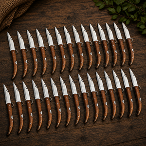 Wholesale Folding Pocket Knife Carbon Steel Blade Wooden Handle Outdoor Camping Fishing Hunting Knife OEM ODM - Product Image 1