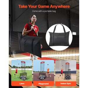 Rete da Allenamento Portatile con Ruote, Angolo e Altezza Regolabili, Attrezzatura per Allenamento di Pallavolo per Trainer - Product Image 6