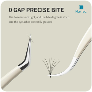 Ensemble d'outils professionnels de précision pour extensions de cils, en acier inoxydable léger, antidérapant, blanc mat, de qualité supérieure, avec poignée ergonomique - Product Image 4