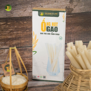 หลอดดูดน้ำข้าวสารขายดีที่สุด เป็นมิตรกับสิ่งแวดล้อม ผลิตจากเวียดนาม ย่อยสลายได้ตามธรรมชาติ รับประทานได้ ปลอดพลาสติก ใช้สำหรับดื่มค็อกเทล - Product Image 2