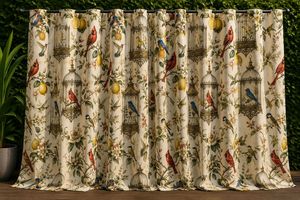 Elegant Audubon Songbirds Velvet Blackout Curtain Each Panel Art Nouveau Inspired <b>Window</b> Treatment Soft Thermal Insulated - Product Image 4