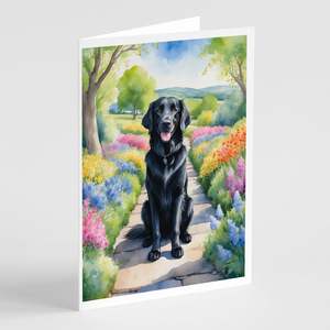 Lunatique A7 Taille 5x7 Flat-Coated Retriever Spring Path Pack 8 Cartes de note vierges avec enveloppes Collection de cartes de voeux - Product Image 1