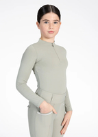 Haut de base équestre pour enfants en tissu extensible doux, respirant et confortable, personnalisable