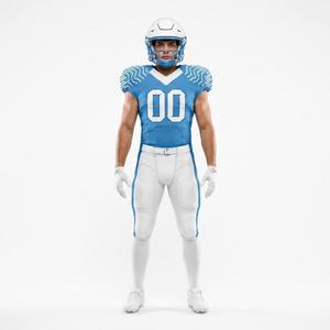 Nueva Llegada, Jersey de Fútbol Americano Personalizado con Número, Manga Corta, Uniforme de Rugby, Color Azul Claro, Ropa Deportiva para Equipos - Product Image 1