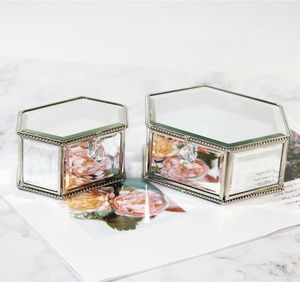 Clear Glass And Metal Jewelry Box With <b>Hinged</b> Lid For Easy Access And Organized Storage Solution - Product Image 1