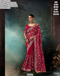 Sari Royal Amber en Viscose Anti-Plis et Anti-Humidité pour Fêtes et Mariages Traditionnels d'Hiver - Product Image 3