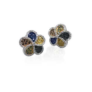 2.20 Cttw Brown Diamond <b>Stud</b> <b>Earrings</b> 925 Sterling <b>Silver</b>, Round Cut Natural Diamond <b>Earrings</b> for Women, Push Back - Product Image 1