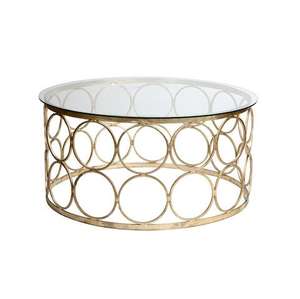 Grande table basse en aluminium finition dorée, en métal, pour la maison, le salon, les villas, usage décoratif, meubles, table basse - Product Image 3