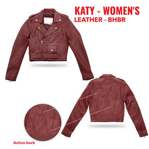 Chaqueta de cuero para mujer, ropa exterior de moda, cálida, suave y cómoda, opción de ropa para la temporada fría, estilo de vida. - Product Image 3