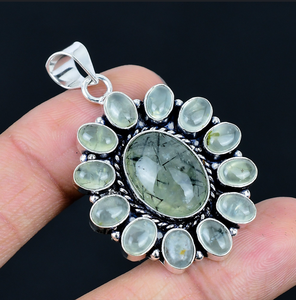 Pendentif fleur en labradorite naturelle, breloque florale pour collier, bijoux pour femmes - Product Image 3
