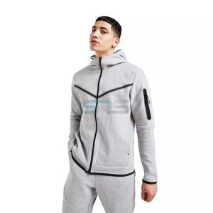 Vêtements de sport écologiques d'hiver, vêtements de sport de fitness, polaire technique léger, ensemble deux pièces unisexe à capuche - Product Image 1