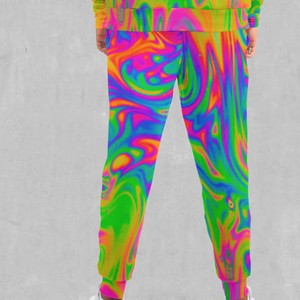 Ensemble de survêtement unisexe arc-en-ciel à capuche avec fermeture éclair, manches longues, vêtements de sport décontractés, respirant, en polyester, veste et pantalon assortis, adulte, printemps - Product Image 4