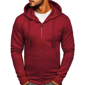 Sweat-shirts à capuche décontractés pour hommes, avec fermeture éclair, couleur unie noir et vert, vêtements d'extérieur pour la gym et le fitness - Product Image 2
