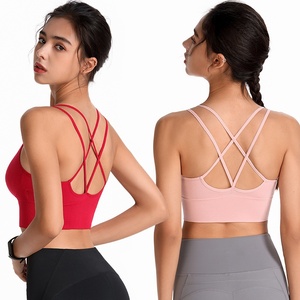 Women's Black Sports Bra Crossback Design High Support Workout Top Fitness Bra - Product Image 2