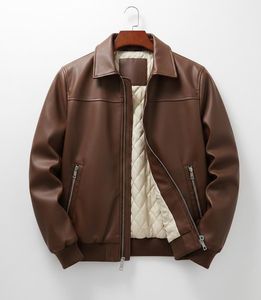 OEM Wholesale High Quality Customized Logo Customized Color Shiny Waterproof Canvas Stand Collar <b>Winter</b> <b>Leather</b> <b>Jacket</b> for Men - Product Image 5