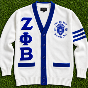 Suéter Cárdigan de Invierno Zeta Phi Beta para Mujer, Personalizado con Cuello en V, Bordado en Chenilla, Acrílico - Product Image 2
