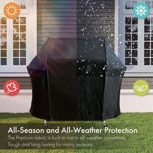 Copertura per Barbecue a Gas Nera da 58 Pollici, Impermeabile e Resistente ai Raggi UV, Adatta alla Maggior Parte dei Marchi - Per Griglie a Gas - Product Image 2