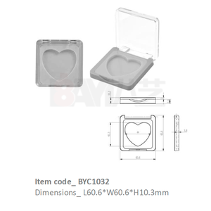 Caja Compacta Cuadrada de Plástico en Forma de Corazón para Sombra de Ojos, Rubor, Corrector, Contorno y Bronceador - Product Image 1