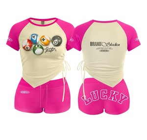 2026 TAHAD Women's Custom Logo Manufacturers Candy Colors Gym Half Zipper Jacket and Shorts 2 Pieces Women Tracksuit Set - Product Image 3