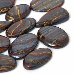 พลอยเหล็กไทเกอร์ธรรมชาติทรงหลวมหลากสีขนาด 20-35 มม. สำหรับทำจี้ แหวน เครื่องประดับเงิน - Product Image 6