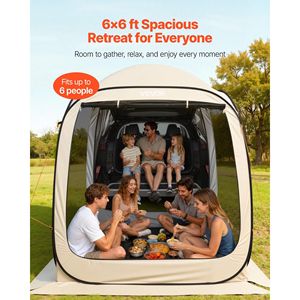 Tenda Pop-up per SUV da 4-6 Persone, Gazebo Portatile 6x6 Piedi con Zanzariere Laterali e Borsa per il Trasporto Inclusa - Product Image 3