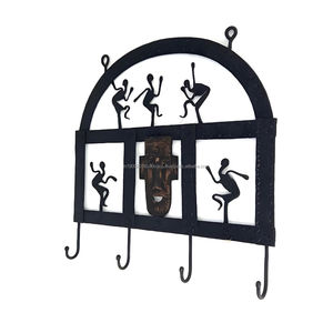 Colgante de pared de baile Tribal antiguo único, hierro negro puro, hecho a mano para decoración de hogar y oficina, tradicional para sala de estar y dormitorio - Product Image 4