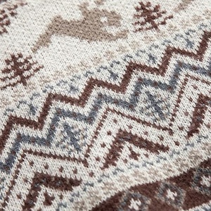 Pull en tricot d'hiver pour homme, motif géométrique, col rond, manches longues, en acrylique épais, 2027 - Product Image 4