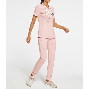 Tenues de travail médicales unisexes : Ensemble de blouses à manches longues et pantalons de jogging, pantalons de travail avec poches, blouses d'infirmière personnalisées, logo sur mesure - Product Image 5