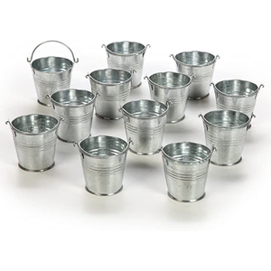 Cubos de hierro galvanizado al por mayor, cubetas metálicas vintage para servir bebidas con asas de madera para bar, a precio competitivo. - Product Image 5
