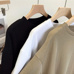 High Quality Customized Women Crop <b>Tops</b> 100% Cotton Breathable O-Neck Short Sleeves Casual 220g Jersey Knitted Summer - Product Image 4