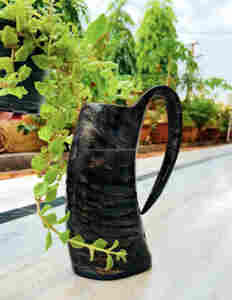 Cuerno para beber de ágata hecho a mano, tallado natural personalizado en estilo vikingo para cerveza o jarra para beber de búfalo - Product Image 3