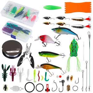 Set di 383 Esche da Pesca con Scatola Porta Attrezzi, Esche Artificiali per Bass Fishing, Crankbait, Spinnerbait, Verme in Plastica Morbida per Pesca in Acqua Salata - Product Image 1